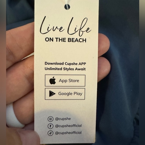 CUPSHE dark blue Women's One Piece Cross Back Self-Tie - size XS - Picture 7 of 7